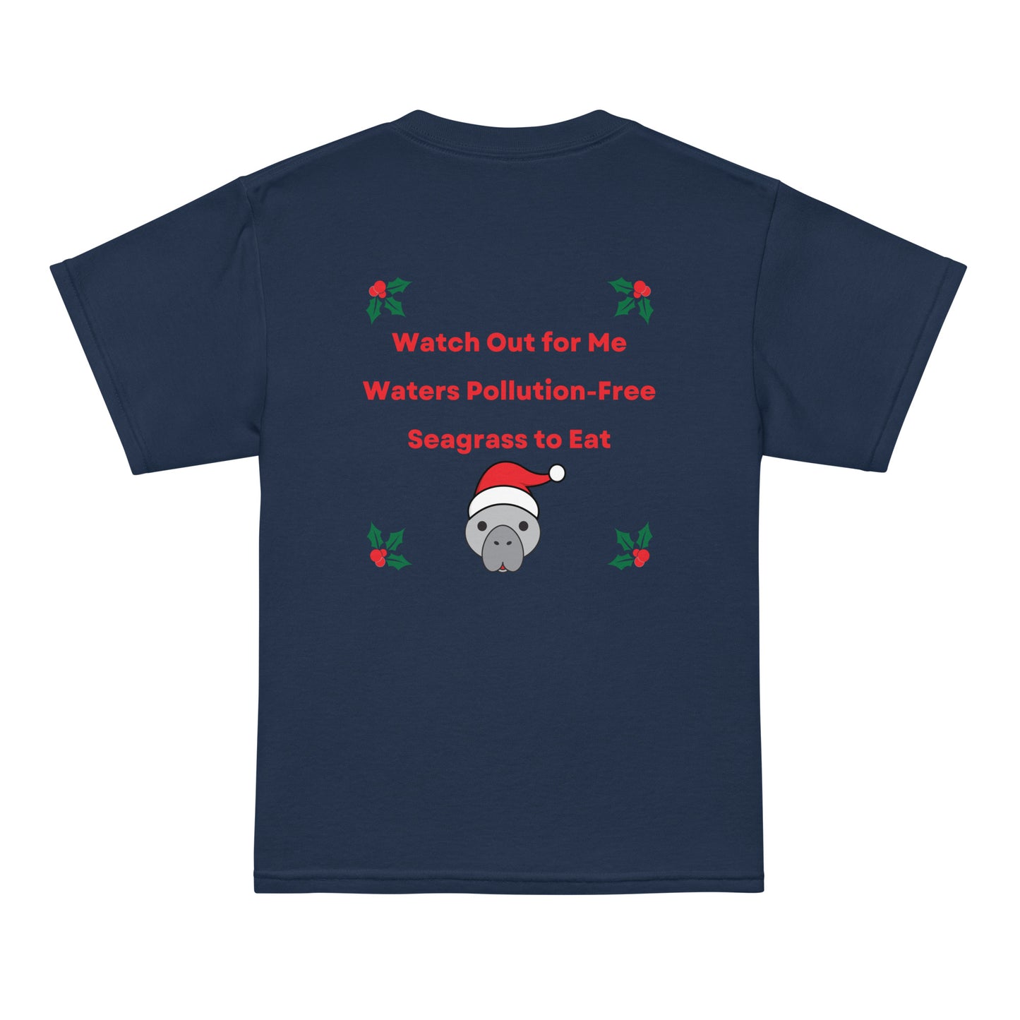 Manatee Wishes Christmas Youth Short Sleeve Shirt