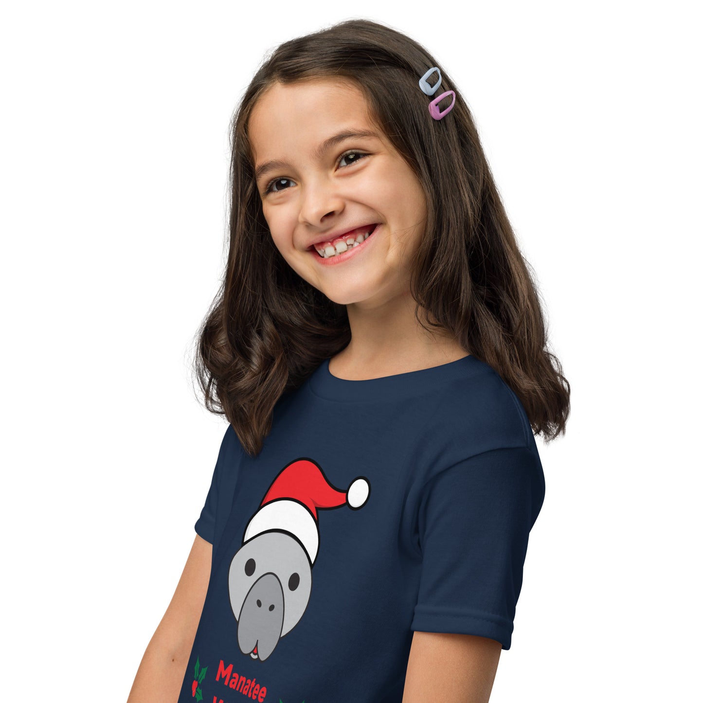 Manatee Wishes Christmas Youth Short Sleeve Shirt
