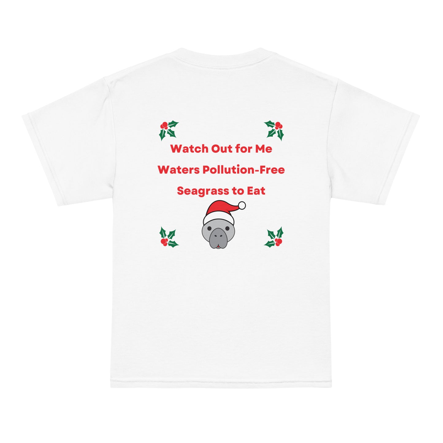 Manatee Wishes Christmas Youth Short Sleeve Shirt