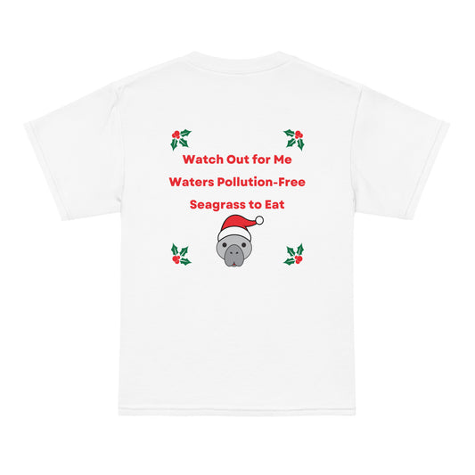 Manatee Wishes Christmas Youth Short Sleeve Shirt