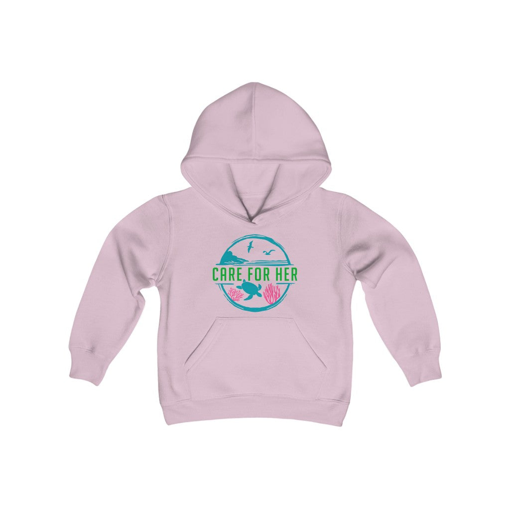 Care for Planet Earth Youth Heavy Blend Hooded Sweatshirt