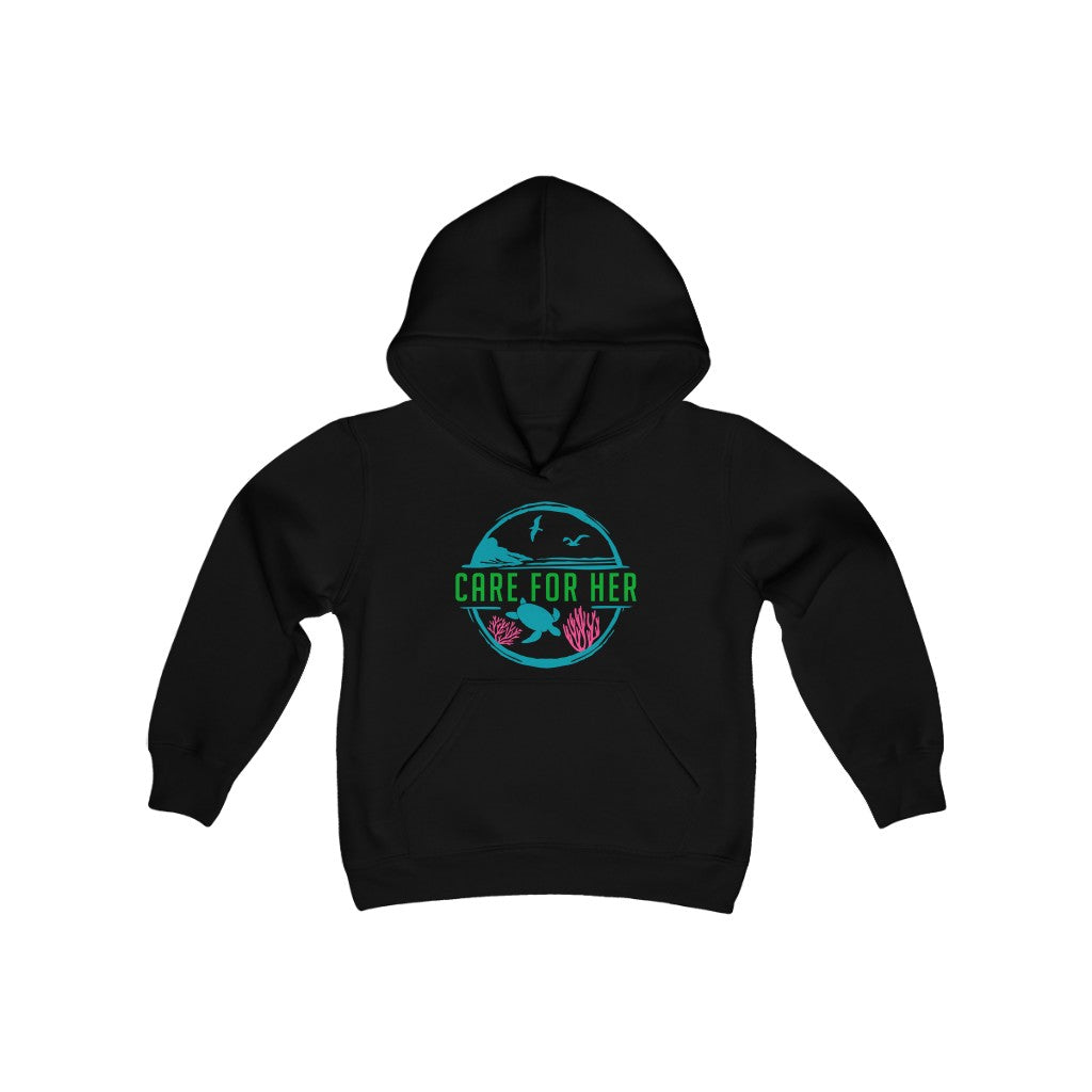 Care for Planet Earth Youth Heavy Blend Hooded Sweatshirt