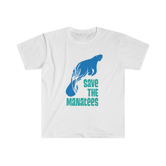 Save The Manatees White Unisex Softstyle Tee