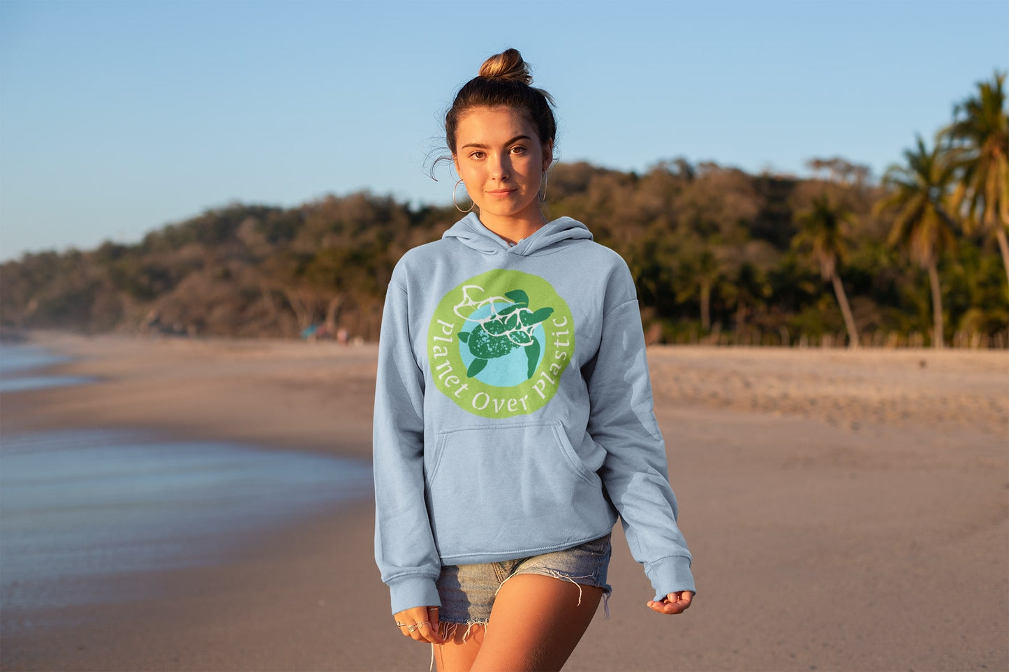 Planet Over Plastic Keep the Sea Plastic Free Unisex Graphic Hoodie