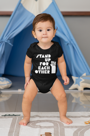 Stand Up For Each Other Social Justice Baby Short Sleeve Onesie