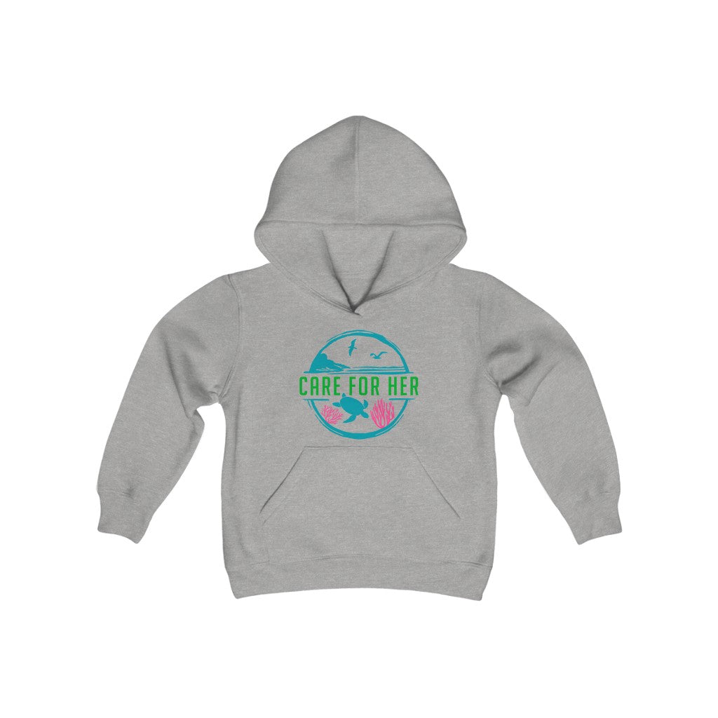 Care for Planet Earth Youth Heavy Blend Hooded Sweatshirt