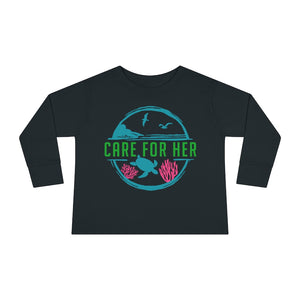Open image in slideshow, Care for Planet Earth Against Climate Change Toddler Long Sleeve T Shirt
