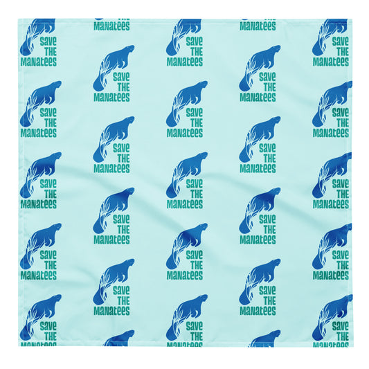 Save the Manatees Graphic All-Over Print Bandana