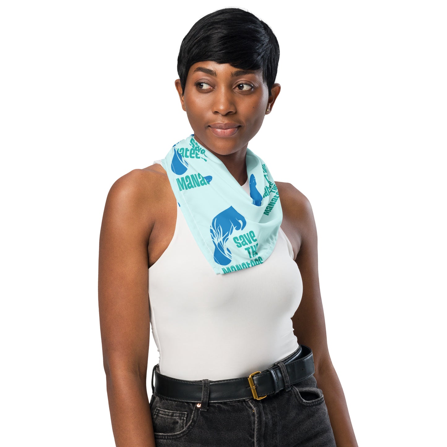 Save the Manatees Graphic All-Over Print Bandana