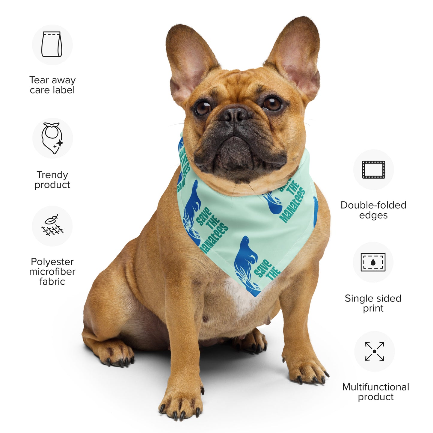 Save the Manatees Graphic All-Over Print Bandana