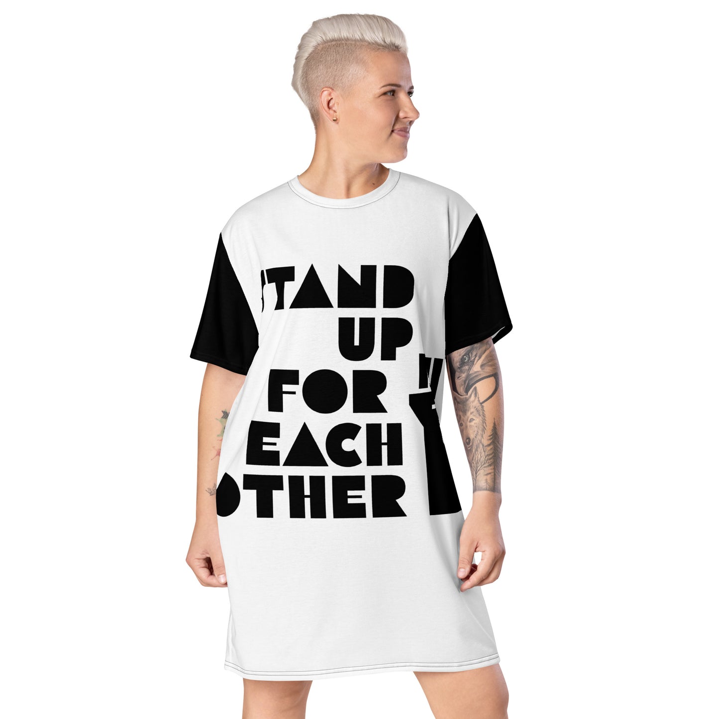 Stand Up For Each Other Social Justice Graphic T-Shirt Dress