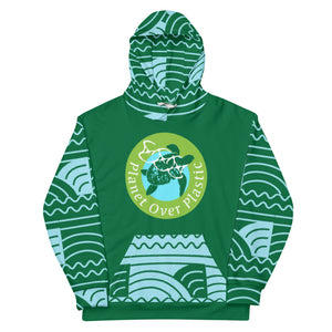 Open image in slideshow, Planet Over Plastic Keep the Sea Plastic Free All Over Print Unisex Hoodie

