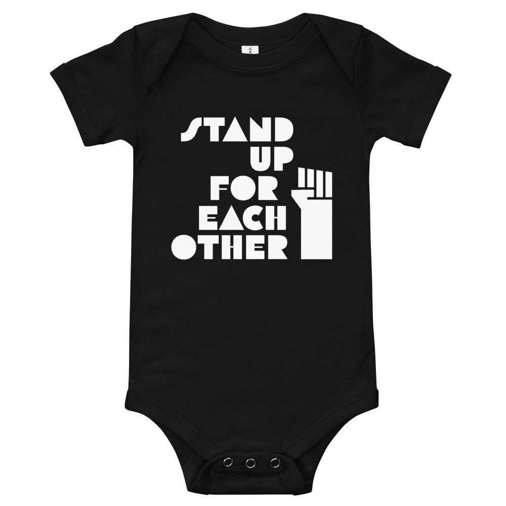 Stand Up For Each Other Social Justice Baby Short Sleeve Onesie