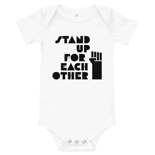 Stand Up For Each Other Social Justice Baby Short Sleeve Onesie