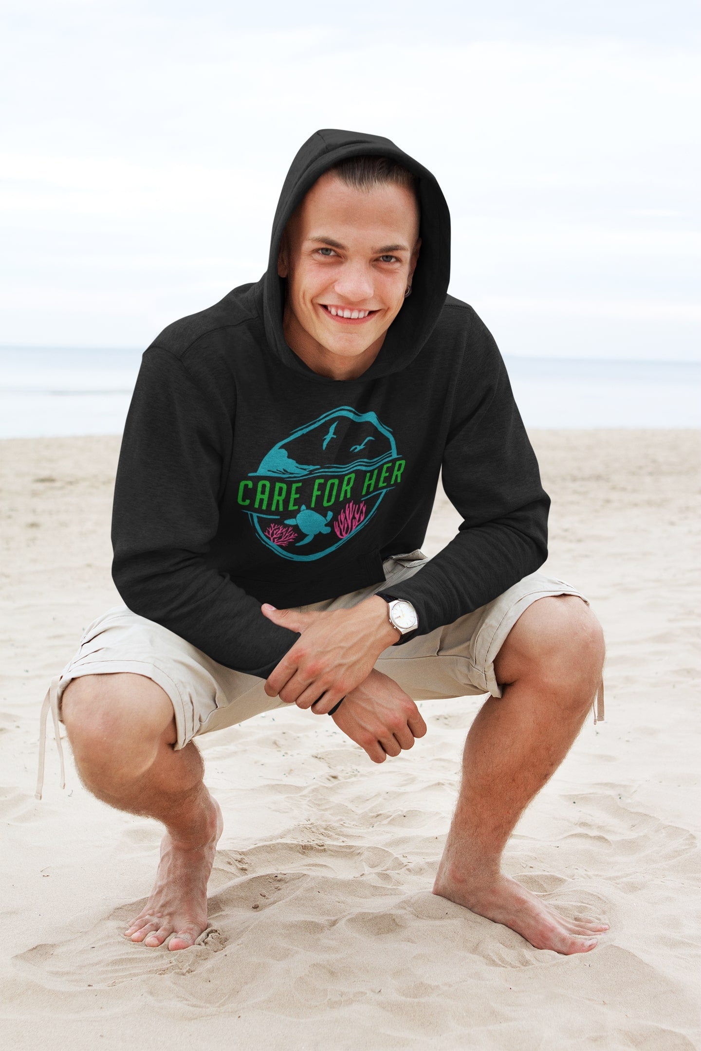 Care For Planet Earth Against Climate Change Unisex Graphic Hoodie