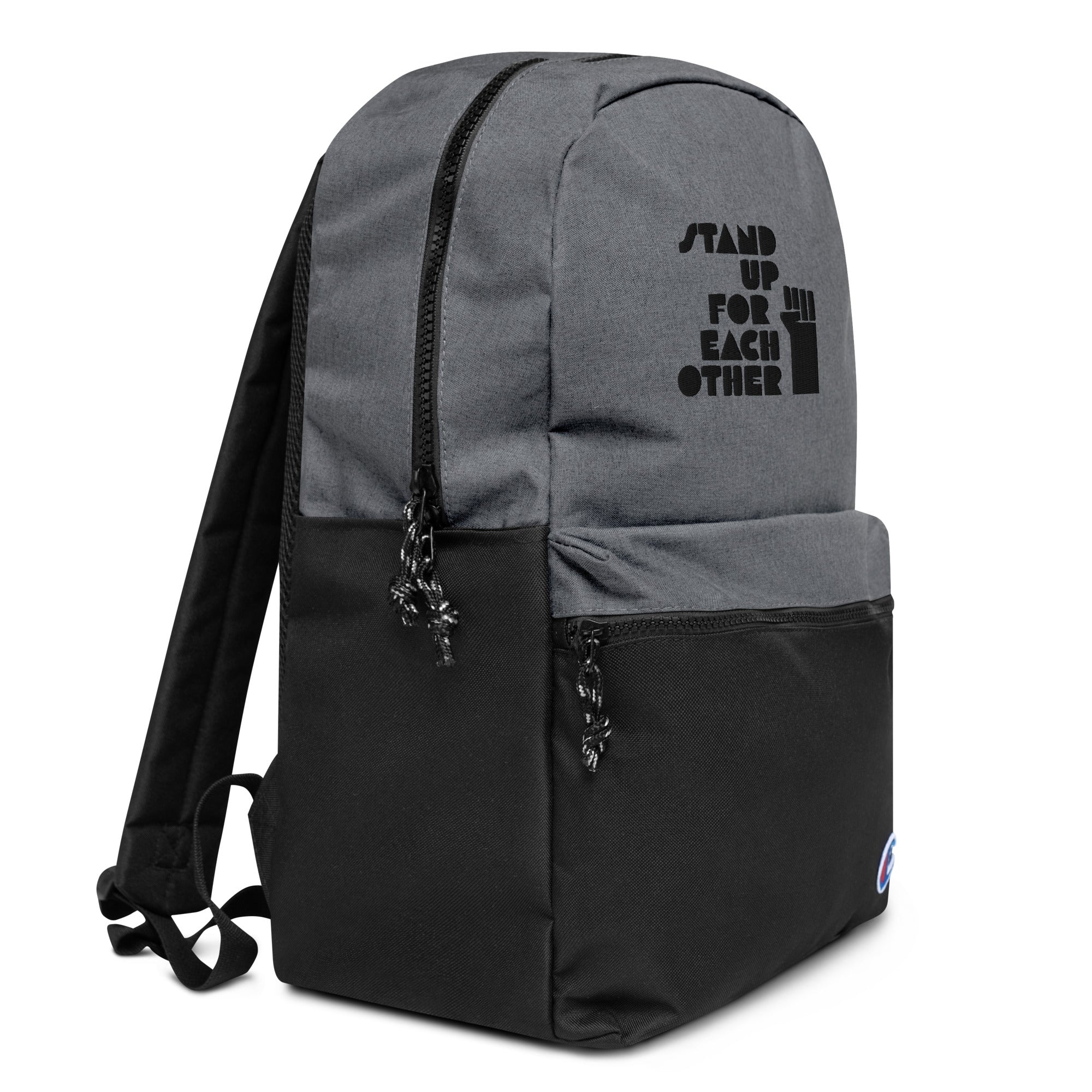 Stand Up For Each Other Social Justice Embroidered Champion Backpack