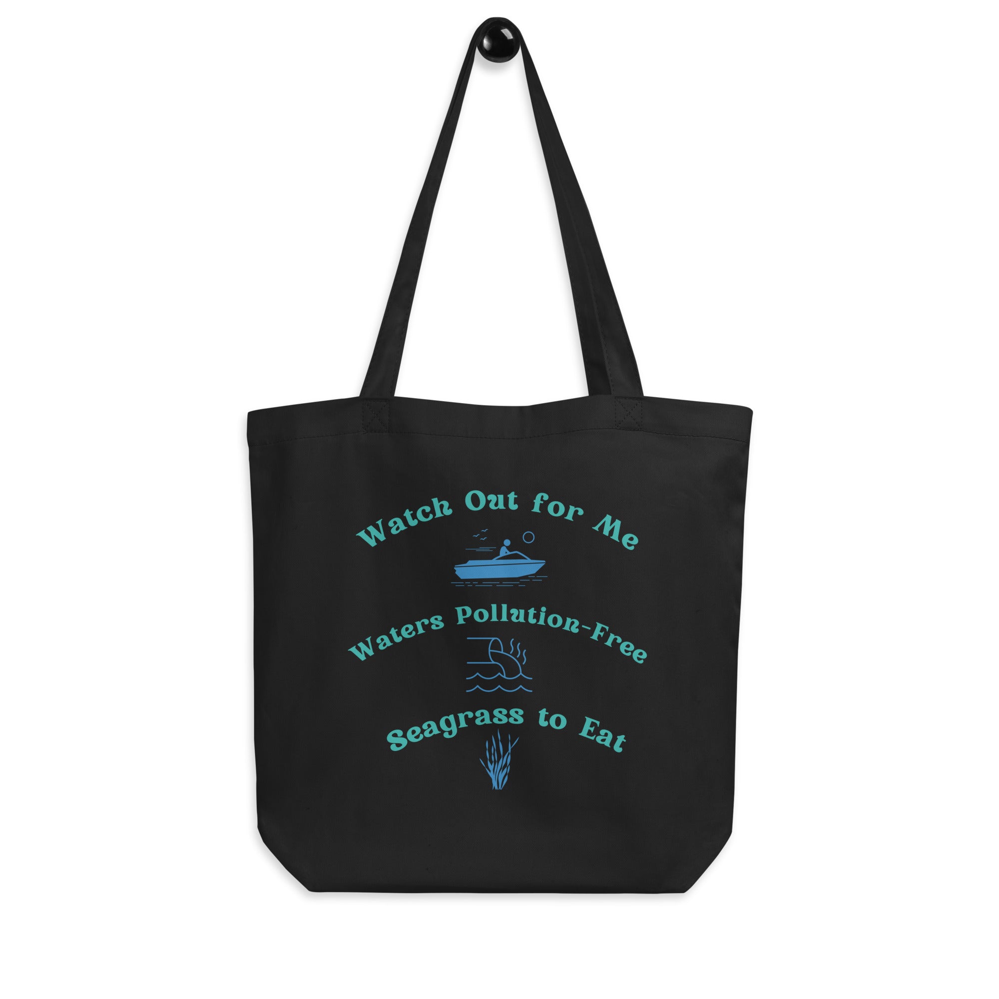 Save the Manatees Graphic Organic Cotton Tote Bag