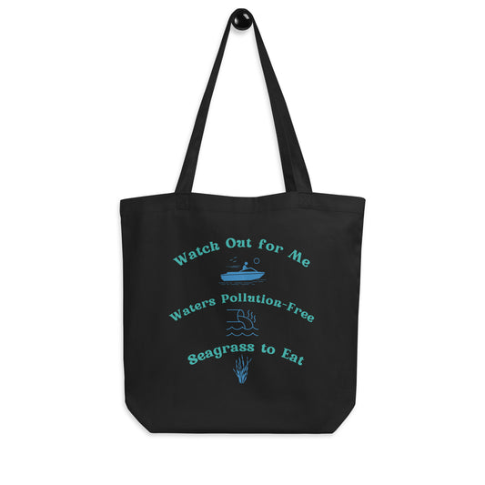 Save the Manatees Graphic Organic Cotton Eco Tote Bag