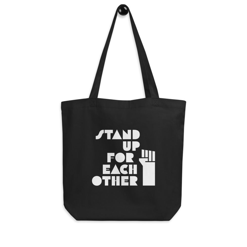 Stand Up For Each Other Social Justice Black Eco Tote Bag