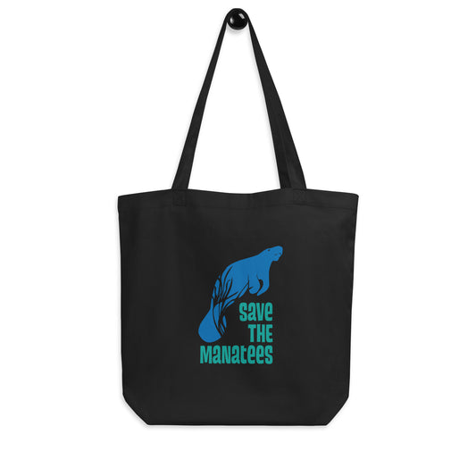 Save the Manatees Graphic Organic Cotton Eco Tote Bag