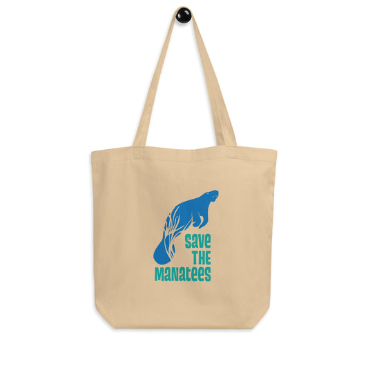 Save the Manatees Graphic Organic Cotton Tote Bag