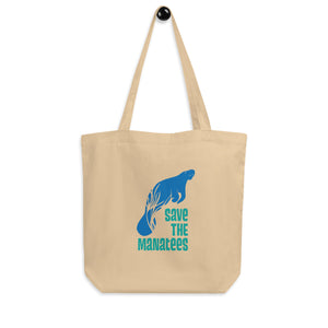 Open image in slideshow, Save the Manatees Graphic Organic Cotton Tote Bag
