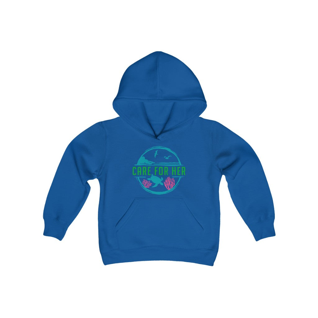 Care for Planet Earth Youth Heavy Blend Hooded Sweatshirt