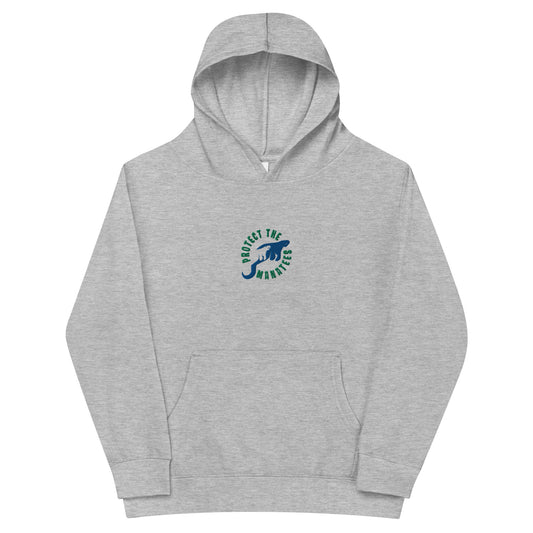 Protect the Manatees Embroidered Kids Fleece Hoodie