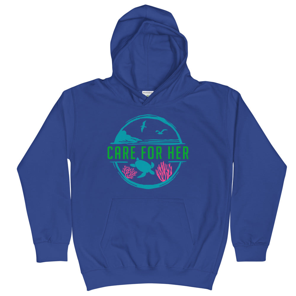 Care For Planet Earth Against Climate Change Kids No Drawcord Hoodie