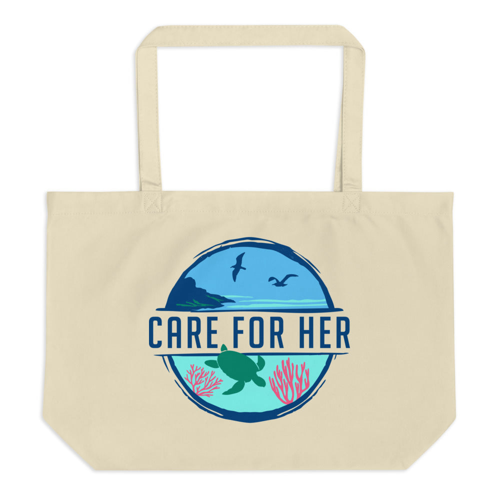 Care for Planet Earth Large Organic Tote Bag