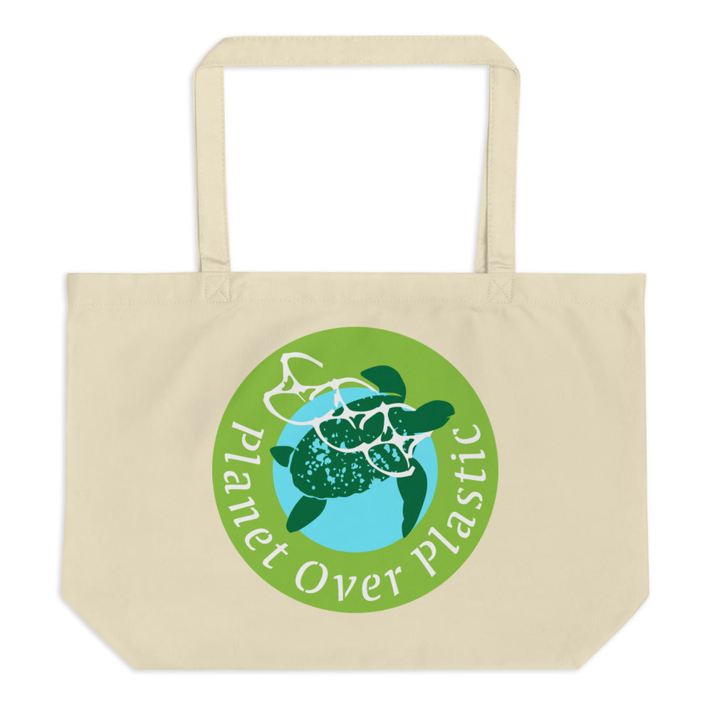 Planet Over Plastic Keep the Sea Plastic Free Large Sustainable Tote Bag