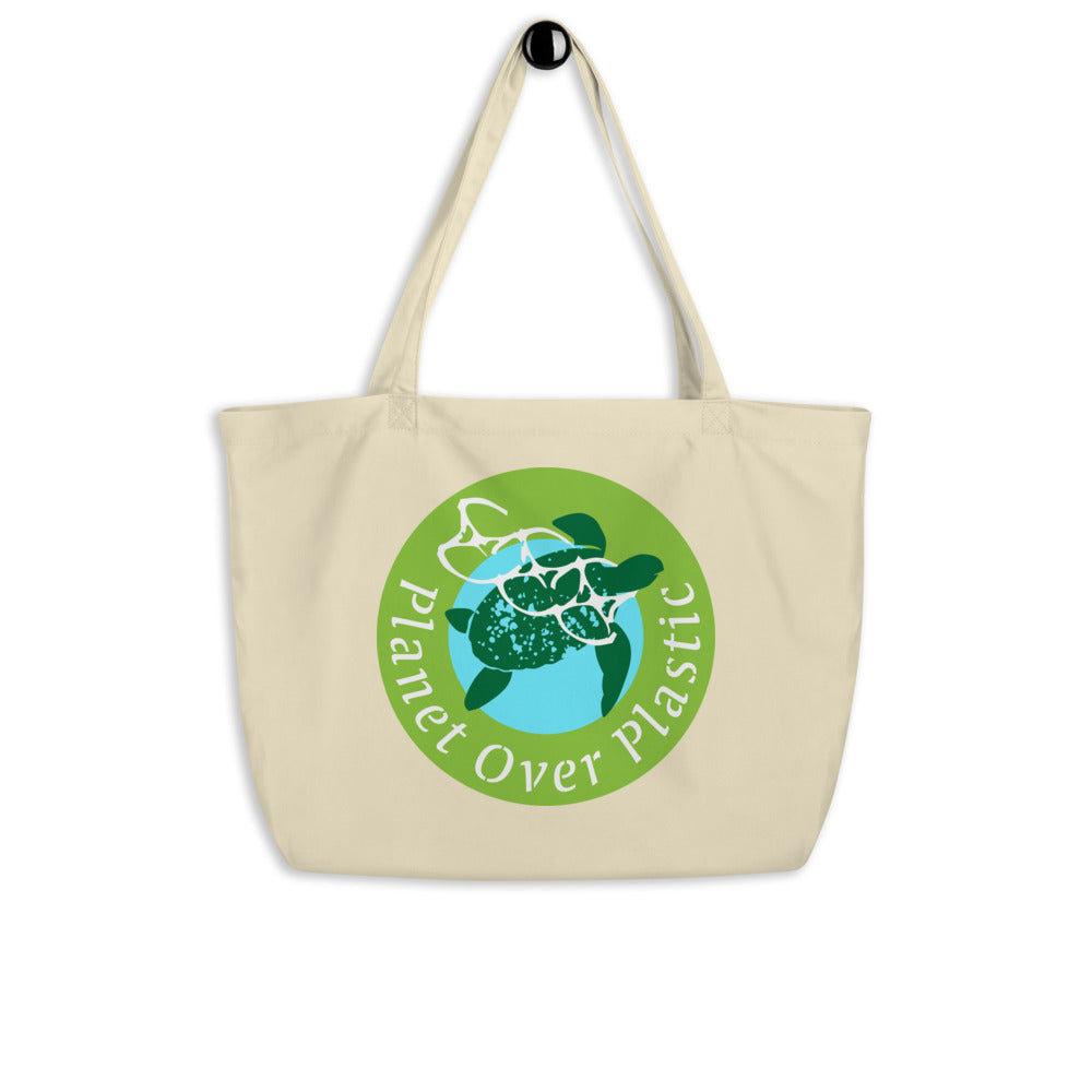 Planet Over Plastic Keep the Sea Plastic Free Large Sustainable Tote Bag