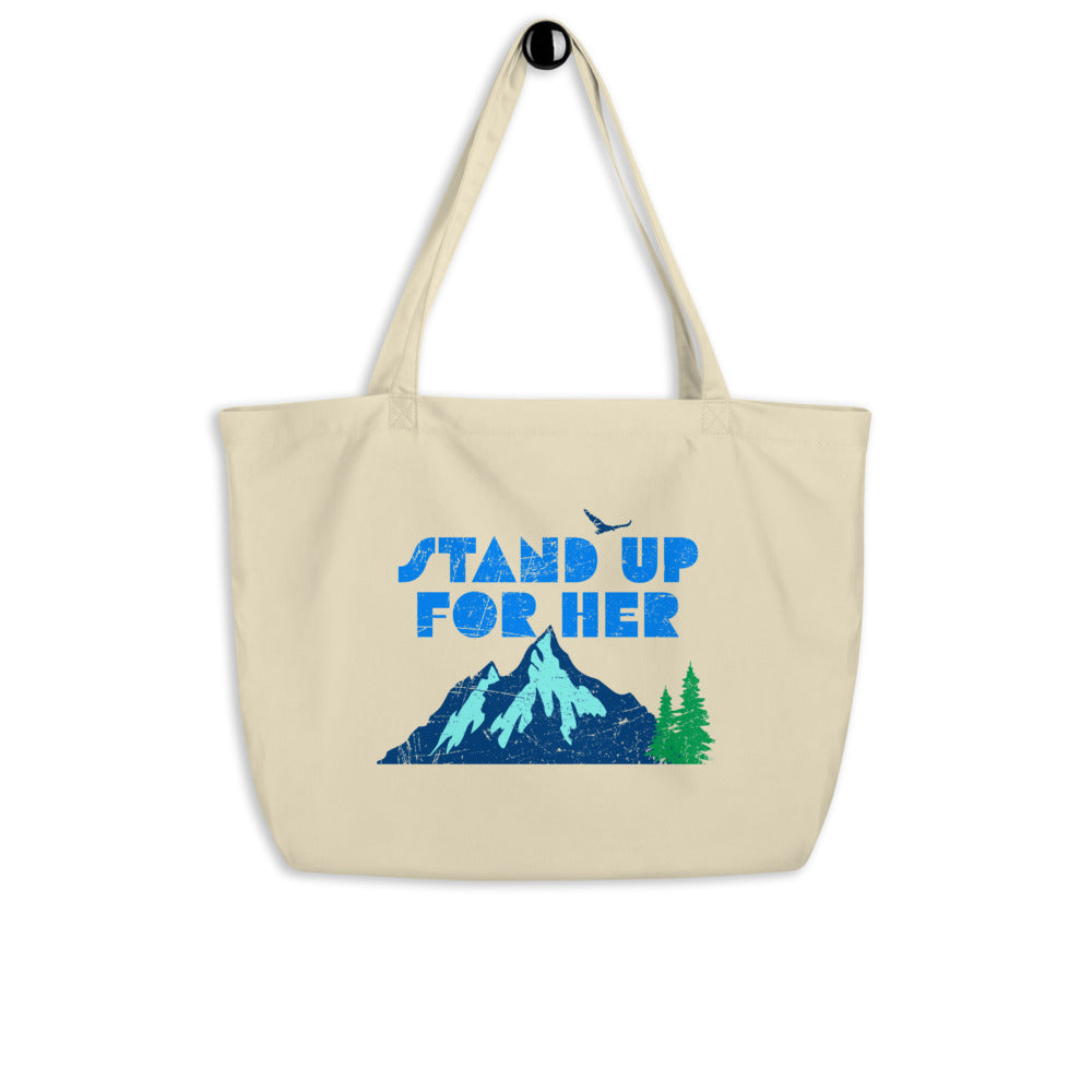 Stand Up For Planet Earth Large Organic Cotton Sustainable Tote Bag
