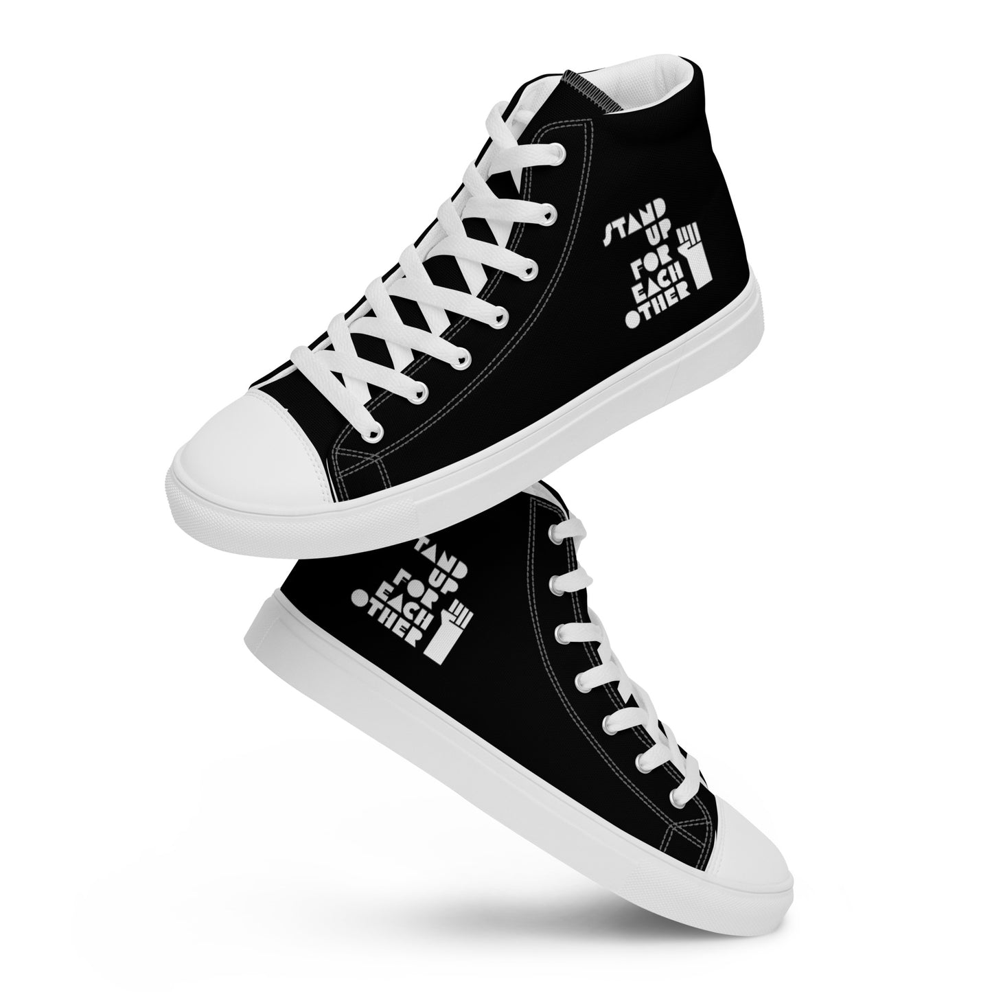 Stand Up For Each Other Men’s High Top Canvas Sneaks