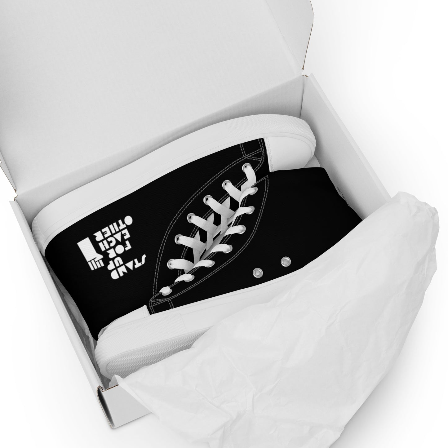 Stand Up For Each Other Men’s High Top Canvas Sneaks