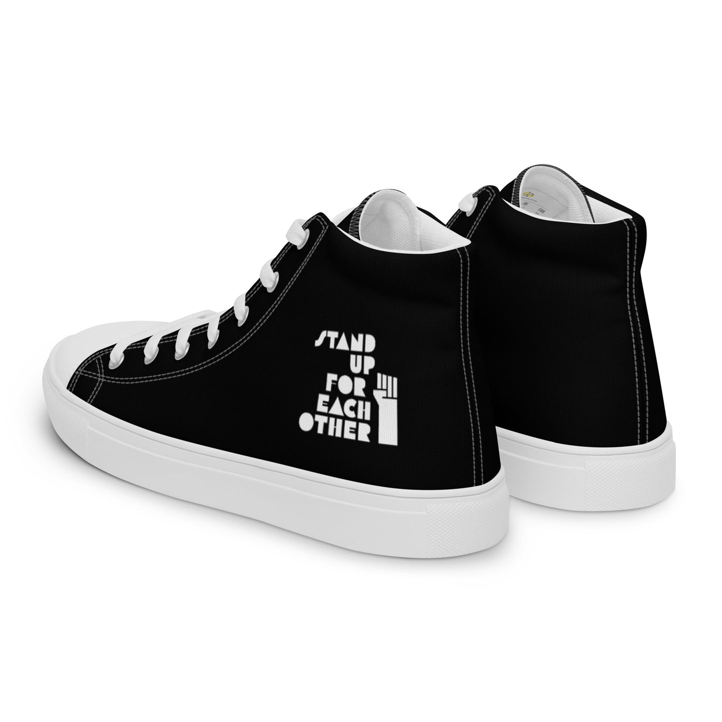 Stand Up For Each Other Men’s High Top Canvas Sneaks