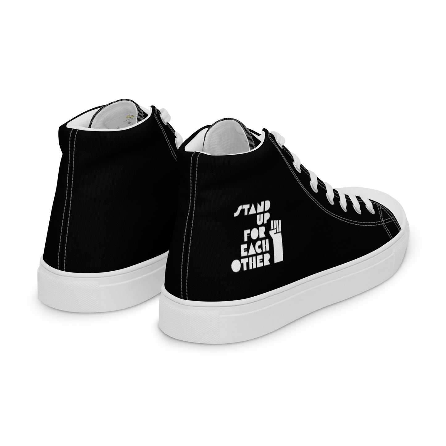 Stand Up For Each Other Men’s High Top Canvas Sneaks