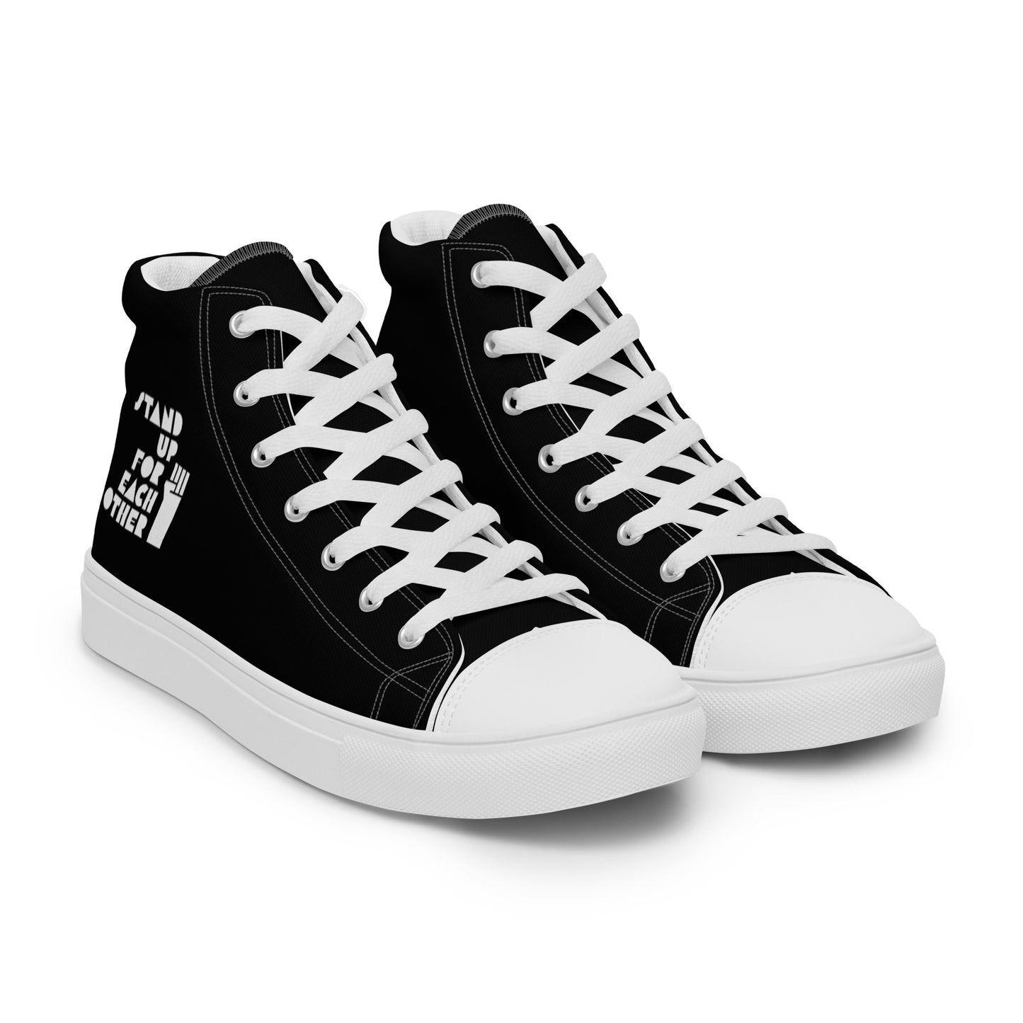 Stand Up For Each Other Men’s High Top Canvas Sneaks