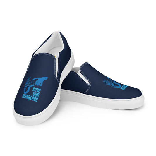 Save Our Manatees Men’s Slip-On Canvas Sneakers