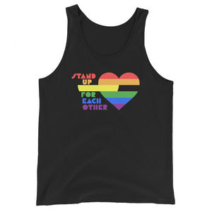 Open image in slideshow, Stand Up For Each Other Pride Unisex Tank Top
