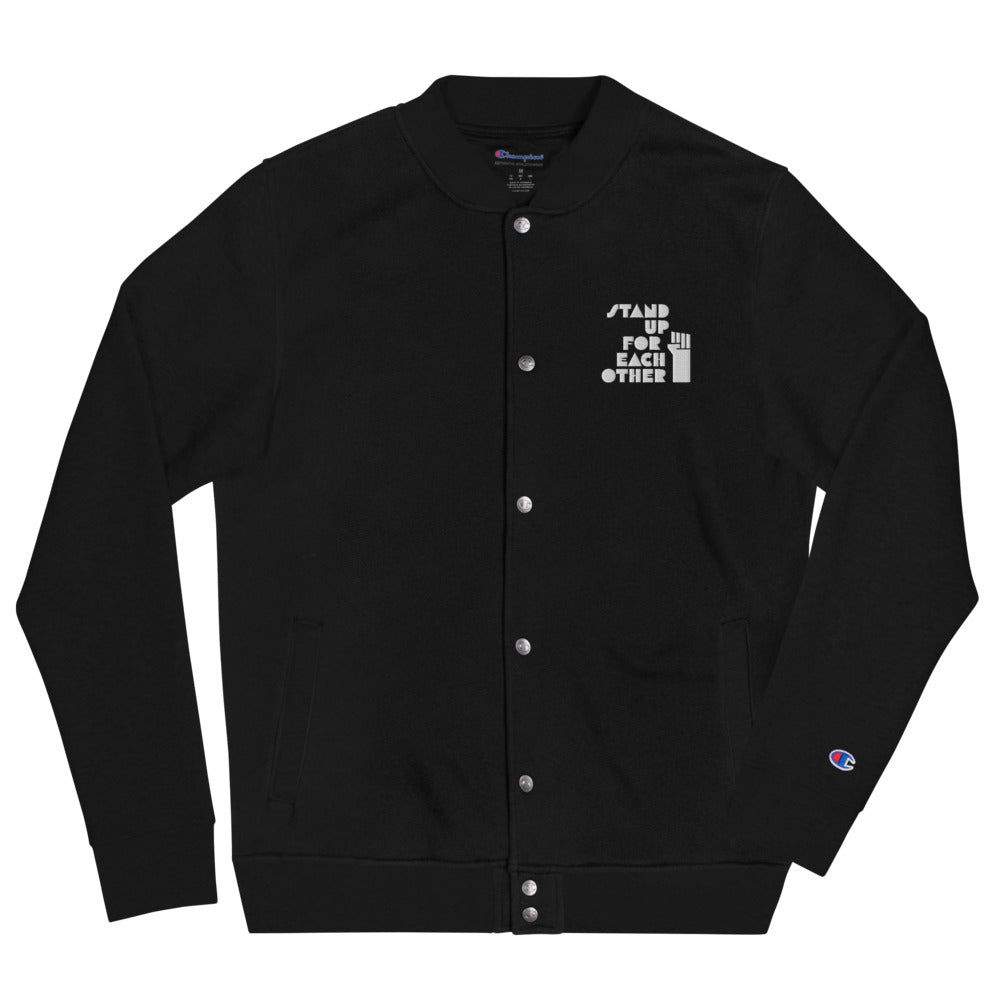 Stand Up For Each Other Social Justice Embroidered Champion Bomber Jacket