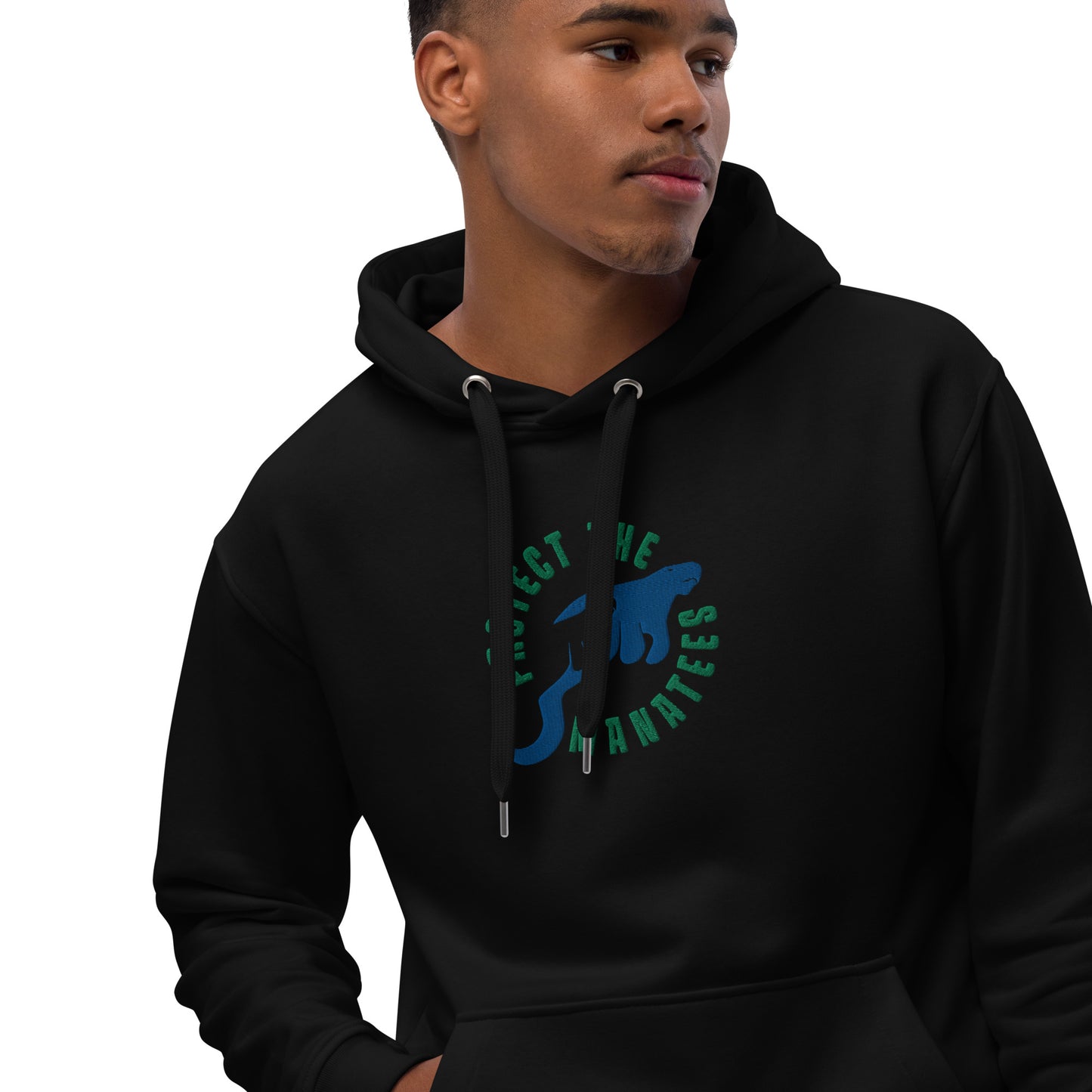 Protect the Manatees Embroidered Sustainable Hoodie