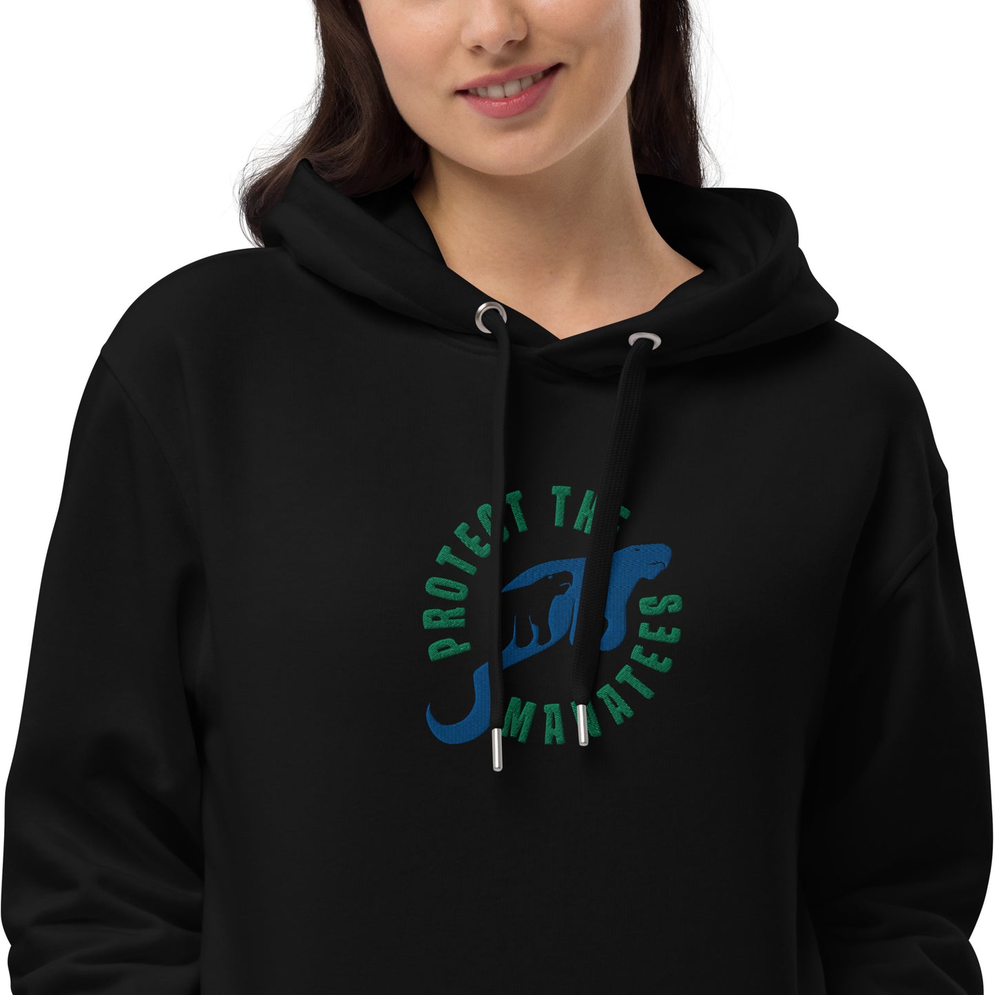 Protect the Manatees Embroidered Sustainable Hoodie