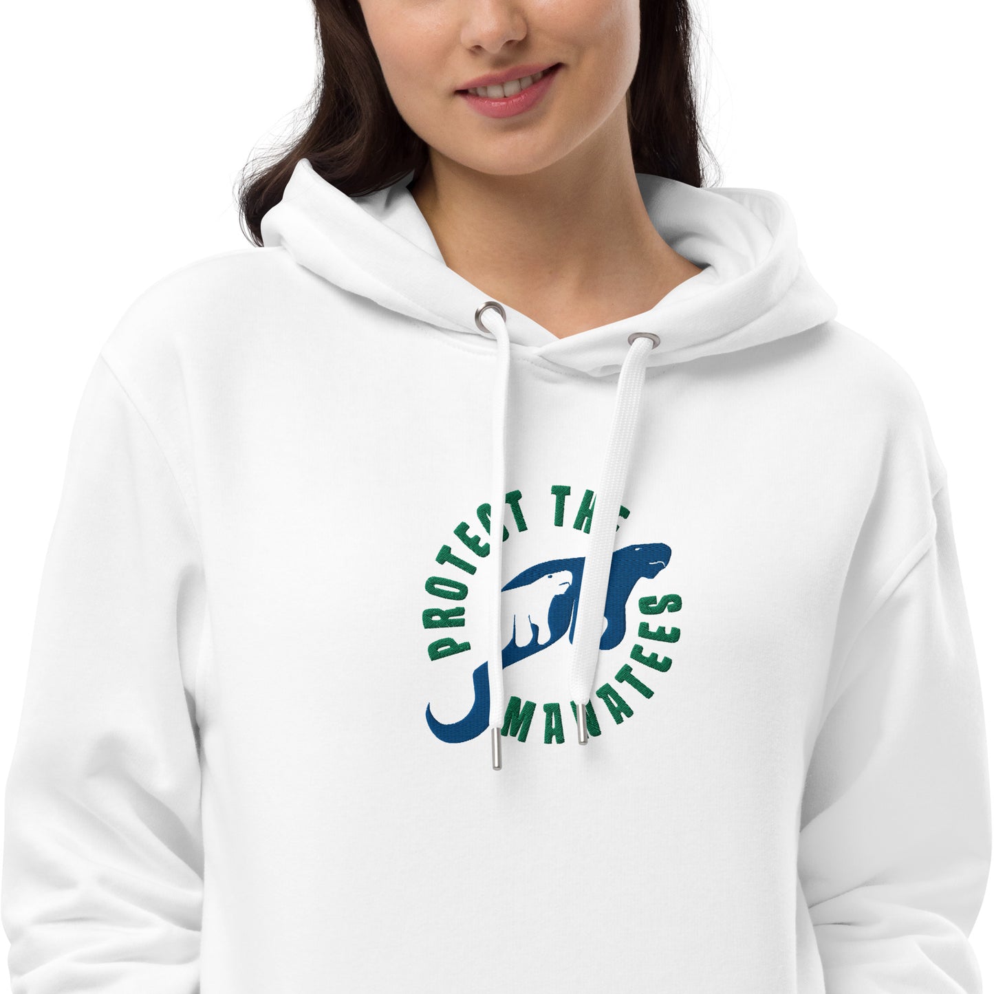 Protect the Manatees Embroidered Sustainable Hoodie