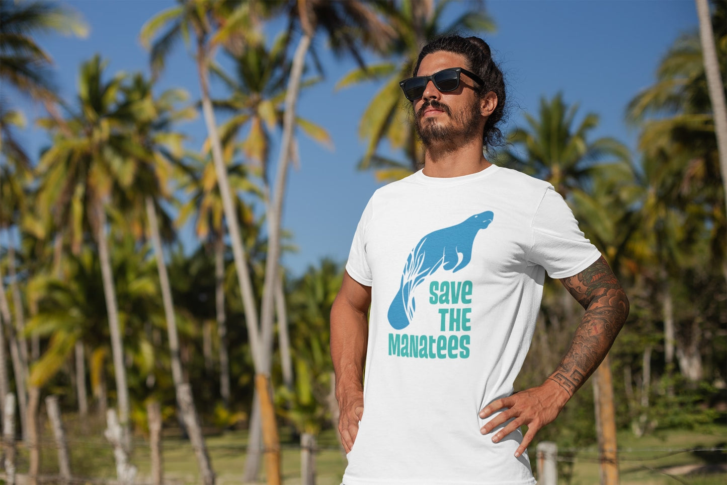 Save The Manatees White Unisex Softstyle Tee