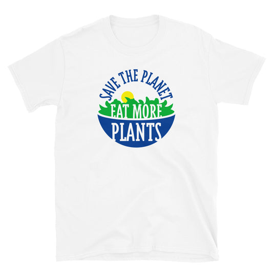 Save the Planet, Eat More Plants! Vegetarian Vegan Short-Sleeve T-Shirt