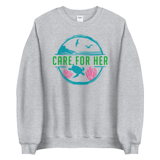 Care For Planet Earth Against Climate Change Adult Crewneck Sweatshirt
