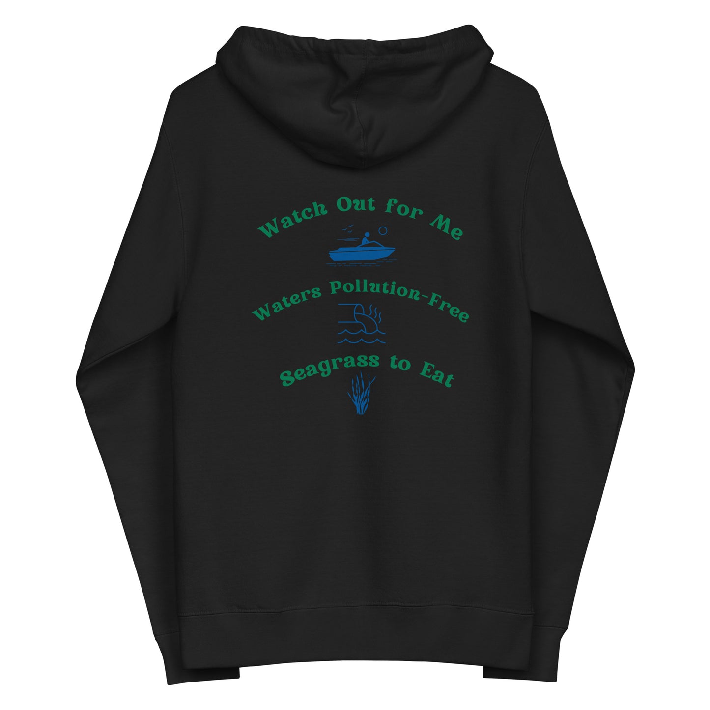 Protect the Manatees Embroidered Unisex Fleece Zip Up Hoodie