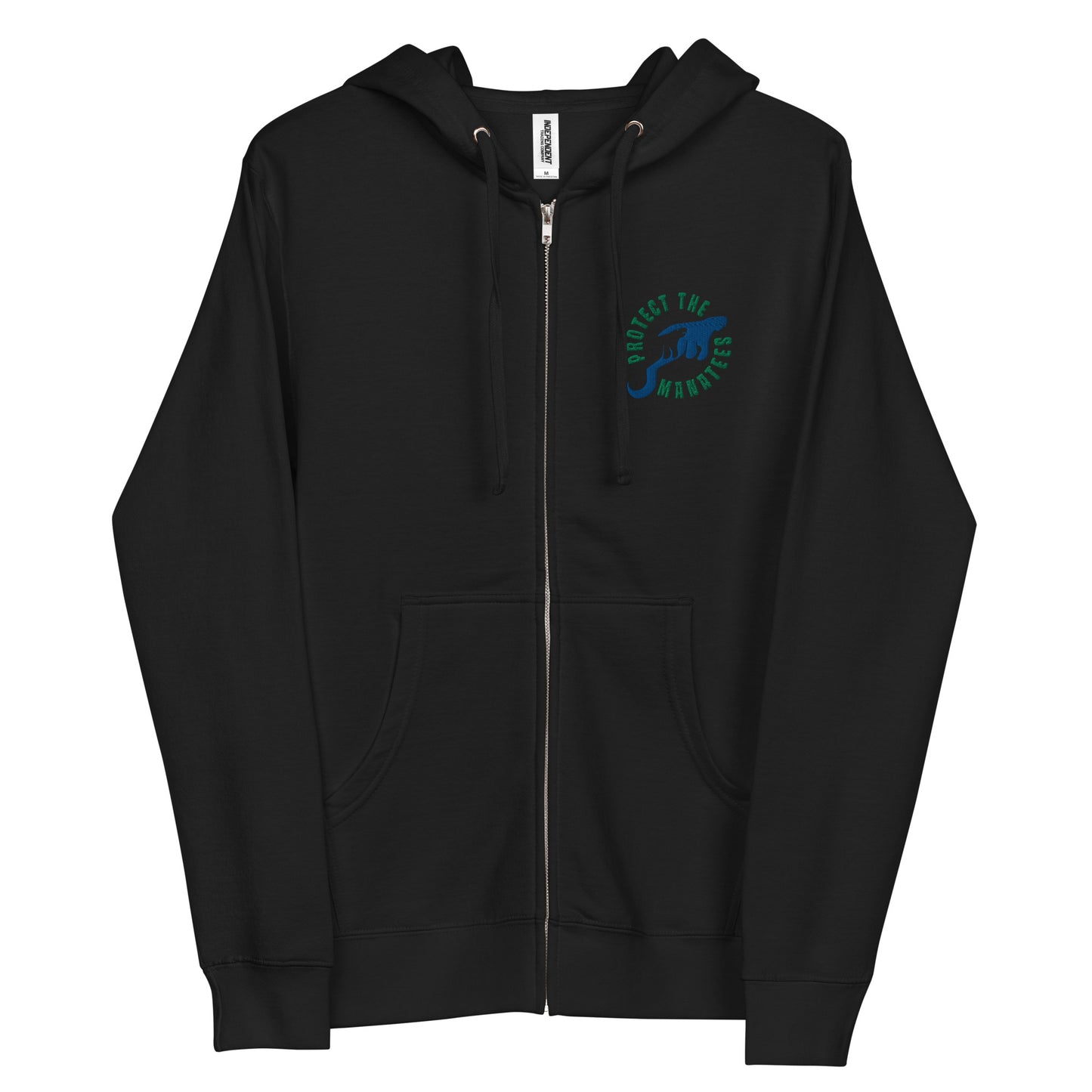 Protect the Manatees Embroidered Unisex Fleece Zip Up Hoodie