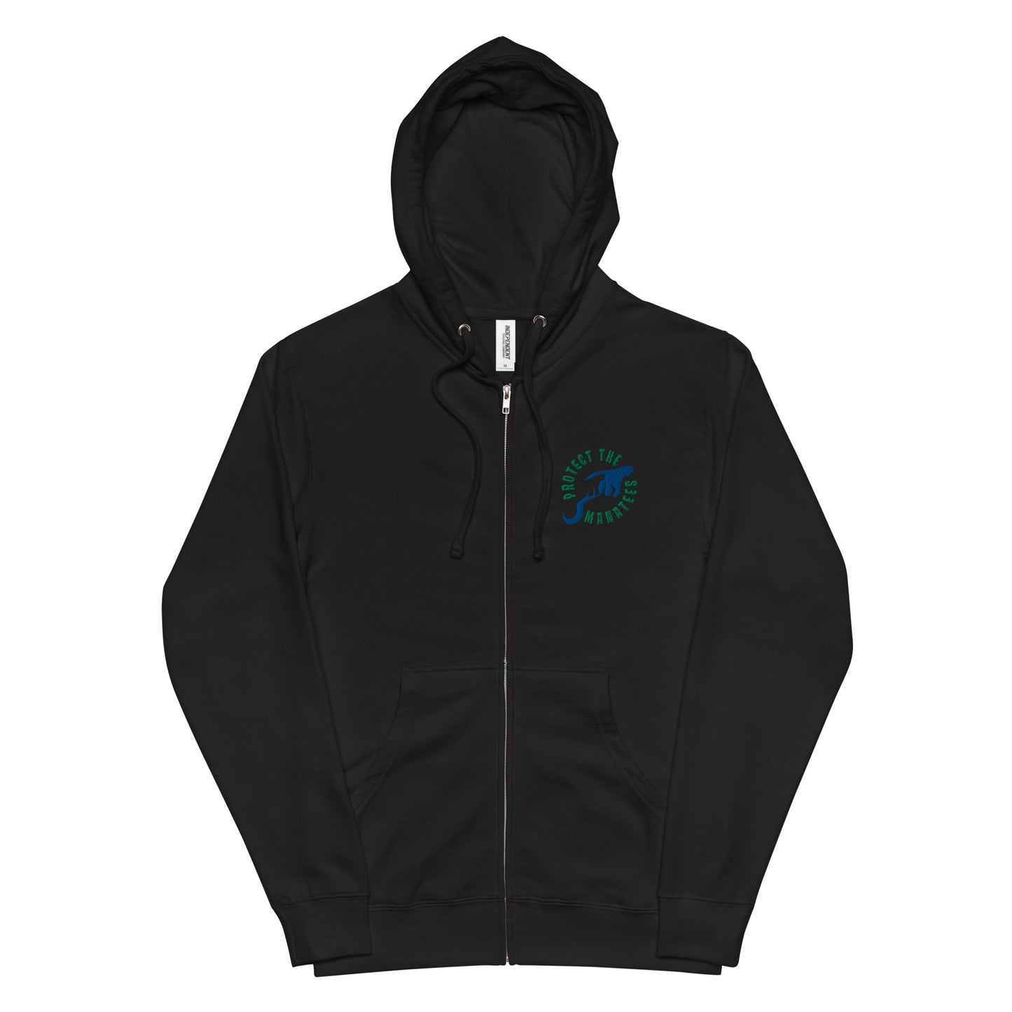 Protect the Manatees Embroidered Unisex Fleece Zip Up Hoodie
